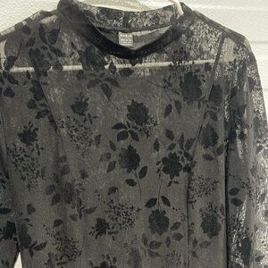 SHEIN black lace shirt dress Large